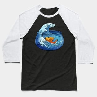 Great Wave of Fishbowl Baseball T-Shirt